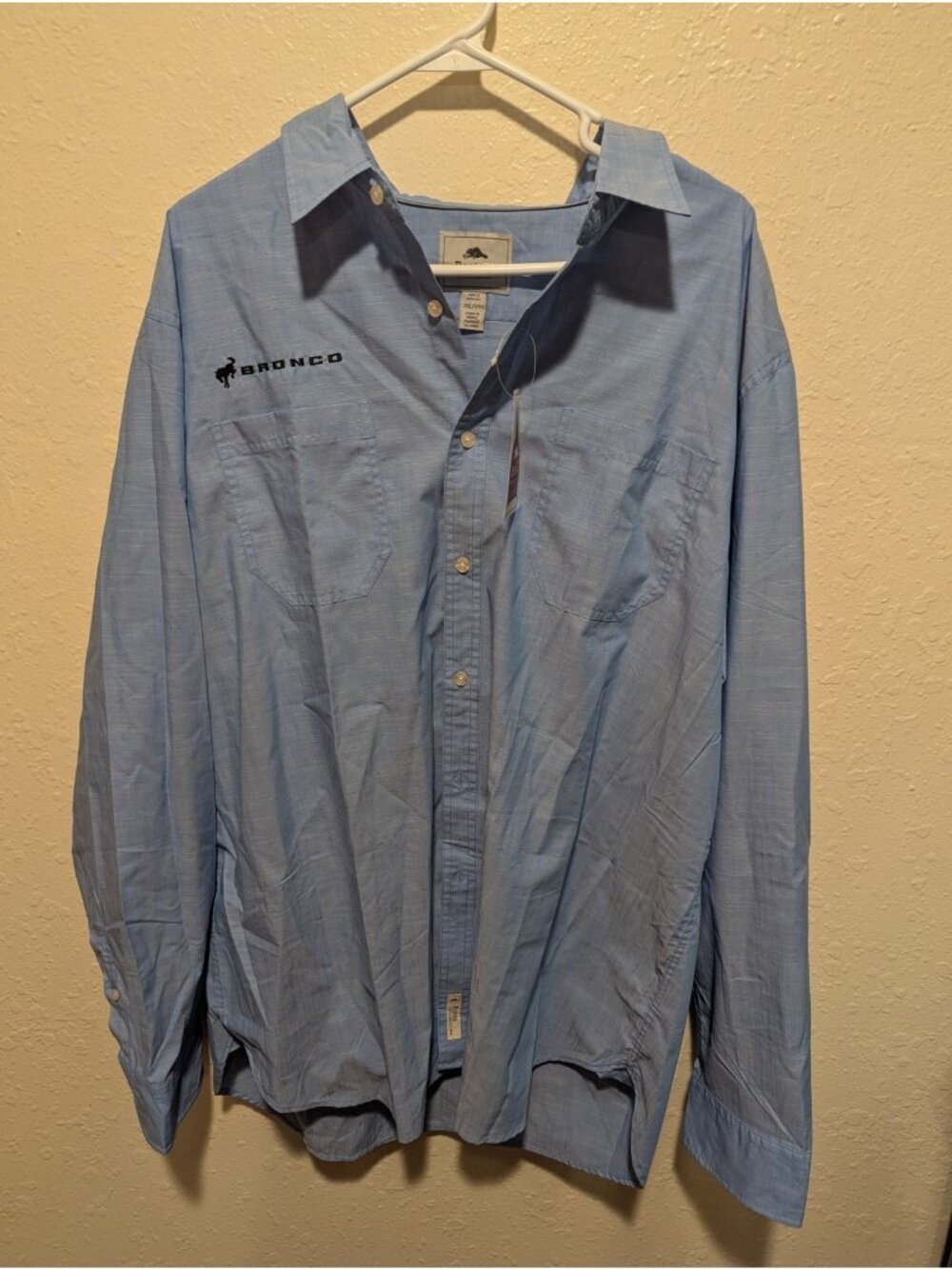 Roots 73 Bronco Ford Mens 2XL Button Down Blue New Long Sleeve Embroidered